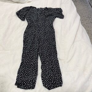 H&M Black and White Patterned Jumpsuit
